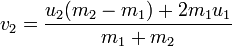 Elastic collision formula