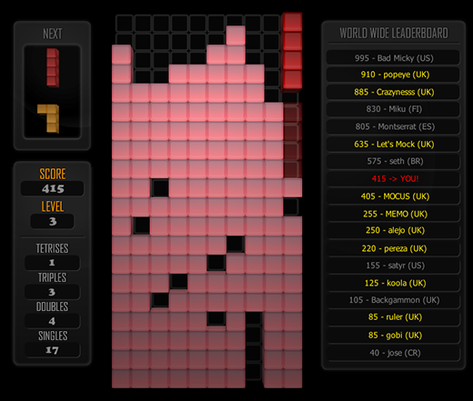 Tetris World Records game play